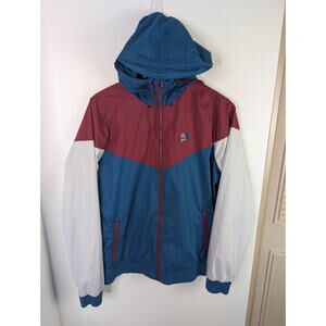 Nike Men's Size Medium Jacket Lightweight Red Blue White Maroon Hood M